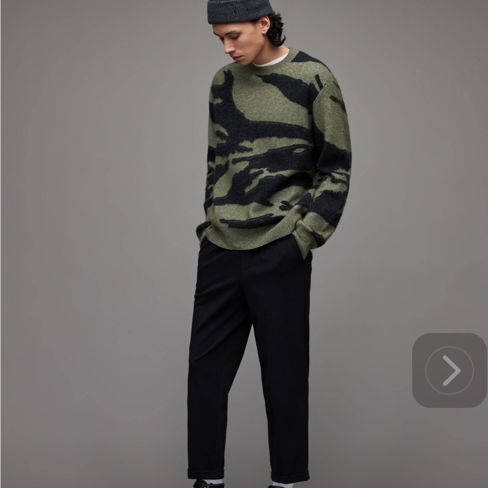 AllSaints Cropped Button Fly Trousers